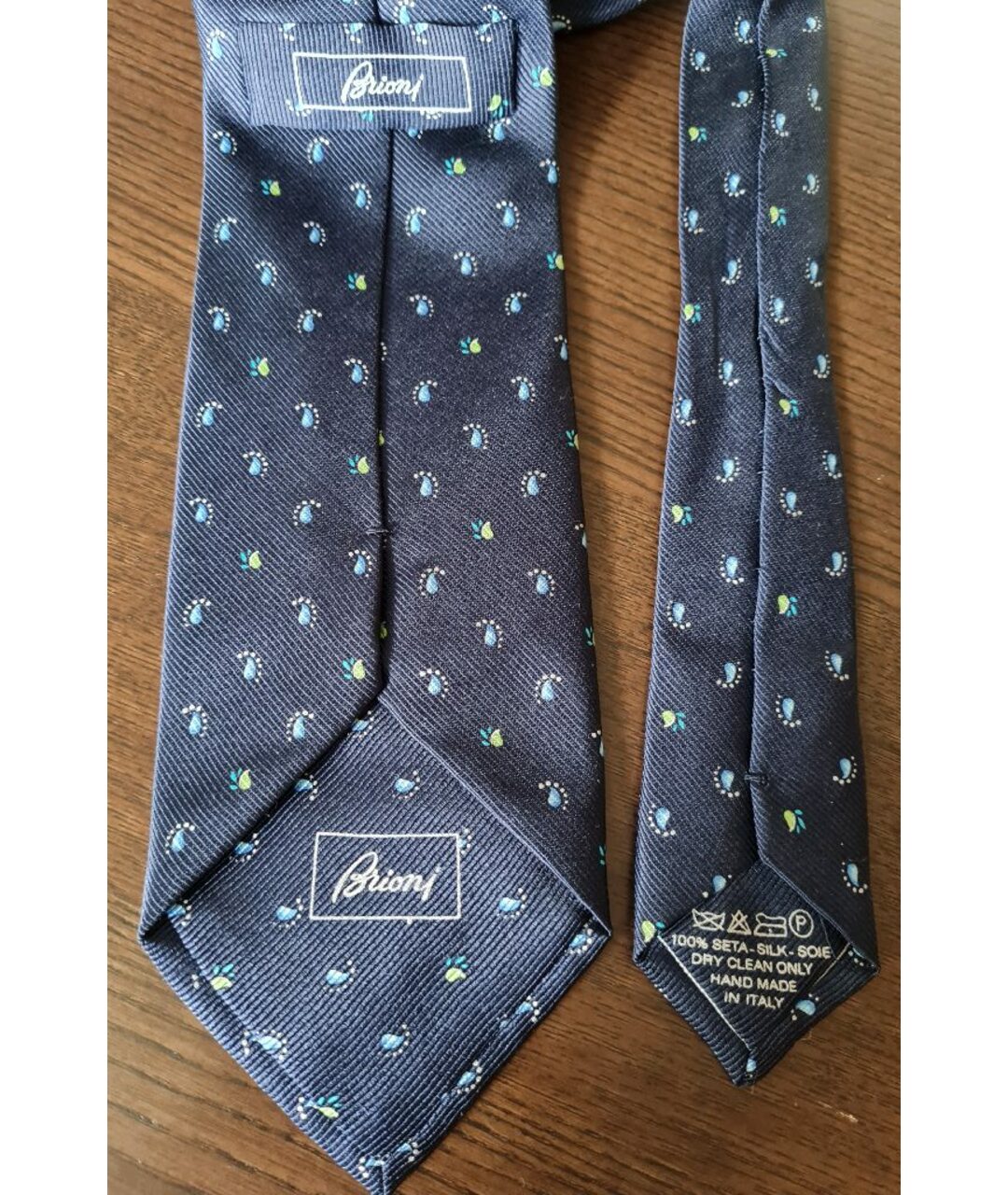 BRIONI Темно-синий шелковый галстук, фото 3