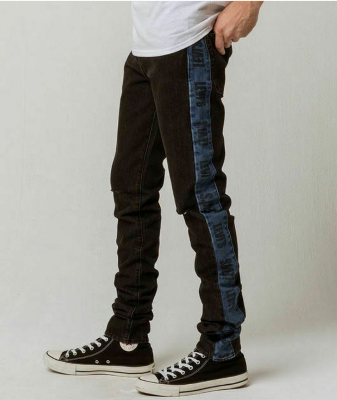 LEVI'S Антрацитовые хлопковые джинсы скинни, фото 8