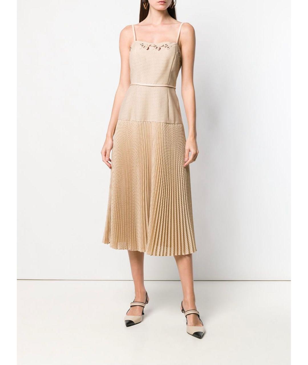 FENDI Бежевое коктейльное платье, фото 5