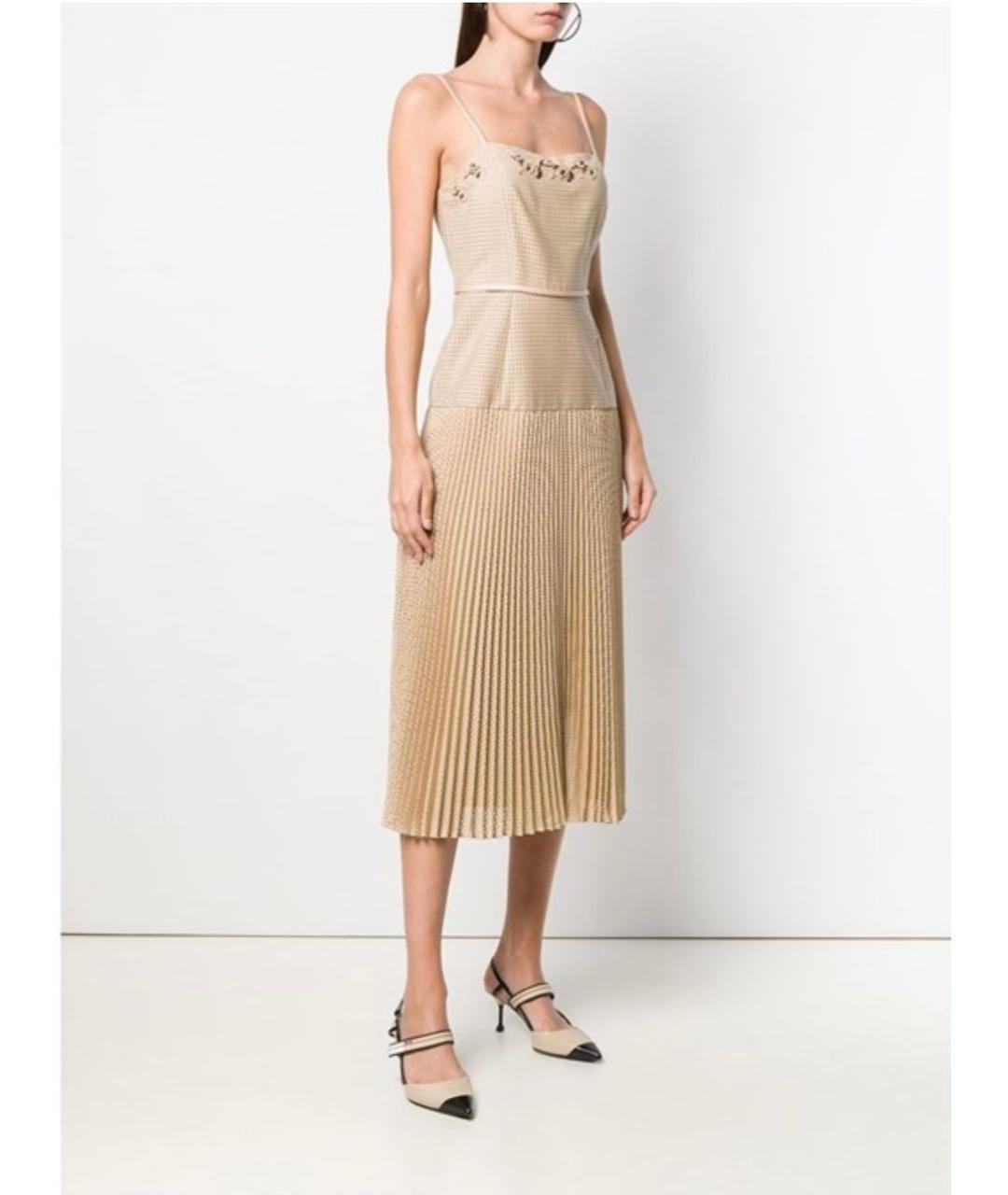 FENDI Бежевое коктейльное платье, фото 6