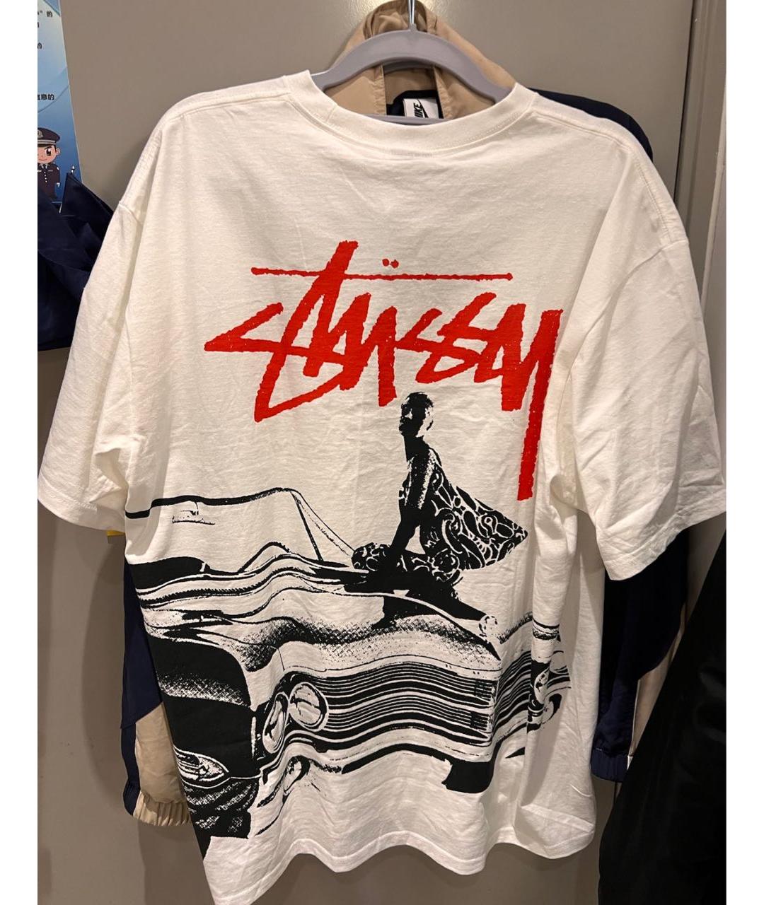 STUSSY Черная хлопковая футболка, фото 4