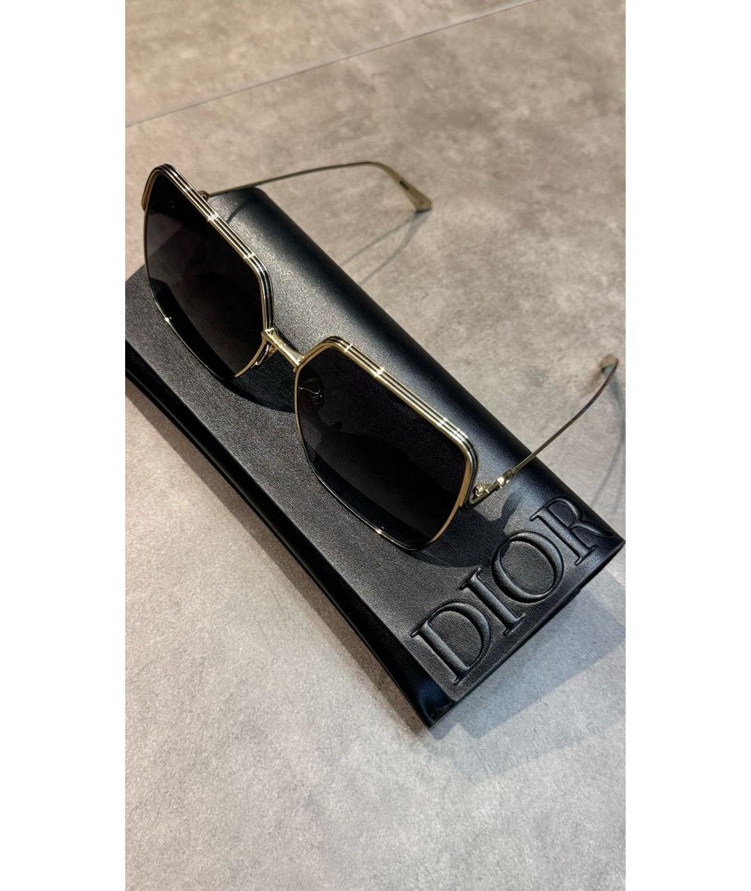 CHRISTIAN DIOR Черные металлические солнцезащитные очки, фото 4