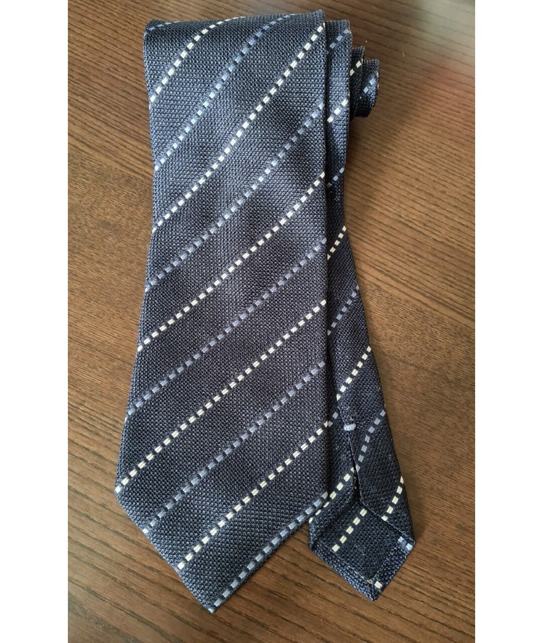 ERMENEGILDO ZEGNA Темно-синий шелковый галстук, фото 5