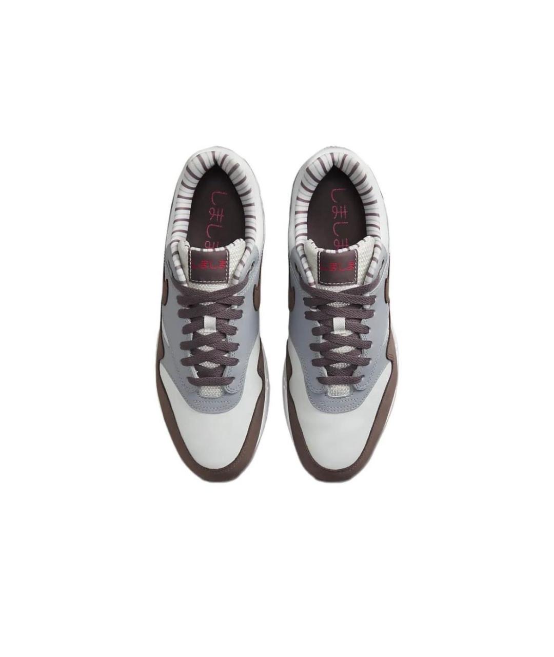 NIKE Коричневые кожаные низкие кроссовки / кеды, фото 3