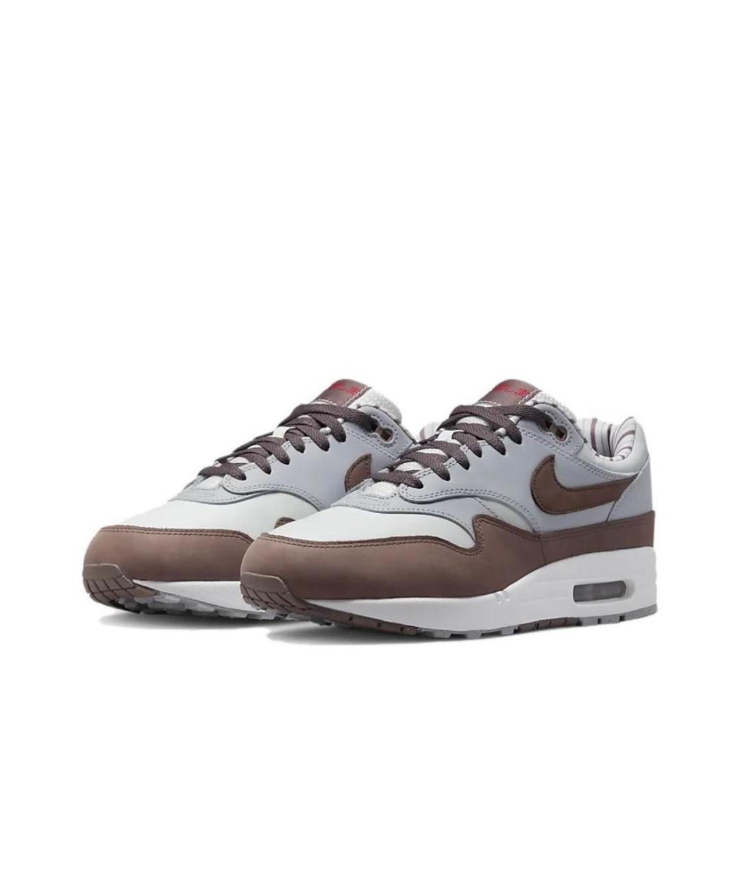 NIKE Коричневые кожаные низкие кроссовки / кеды, фото 2
