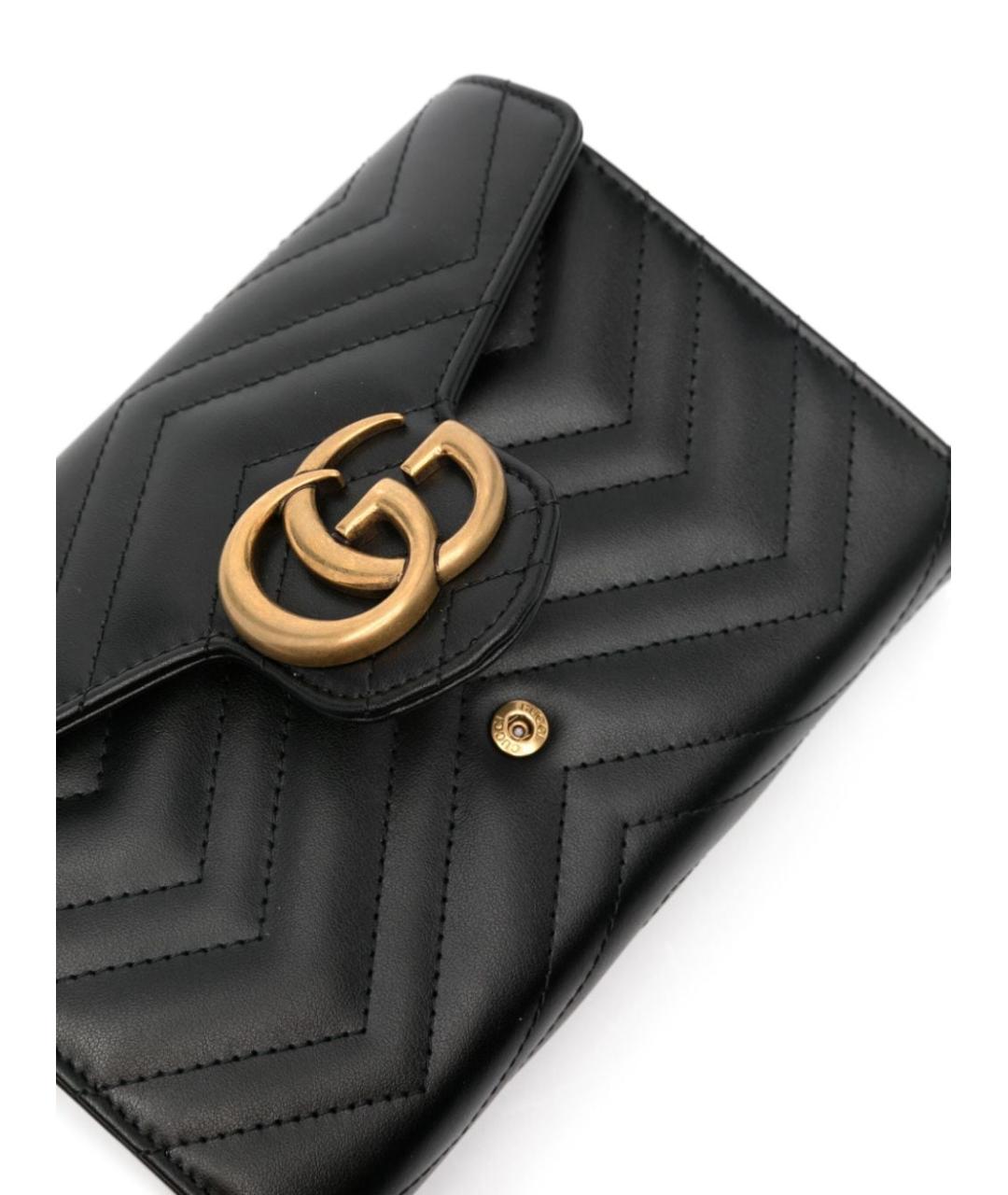 GUCCI Черная кожаная сумка через плечо, фото 4