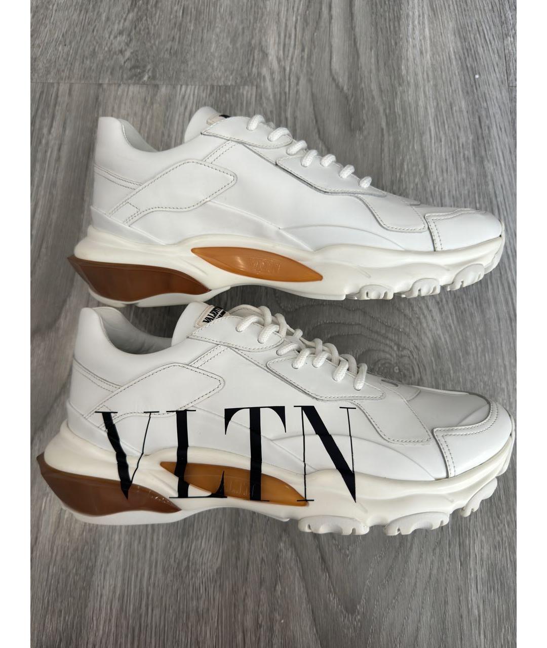 VALENTINO Белые кожаные низкие кроссовки / кеды, фото 5