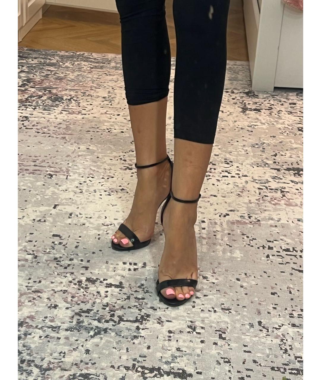 CASADEI Черные босоножки из лакированной кожи, фото 6