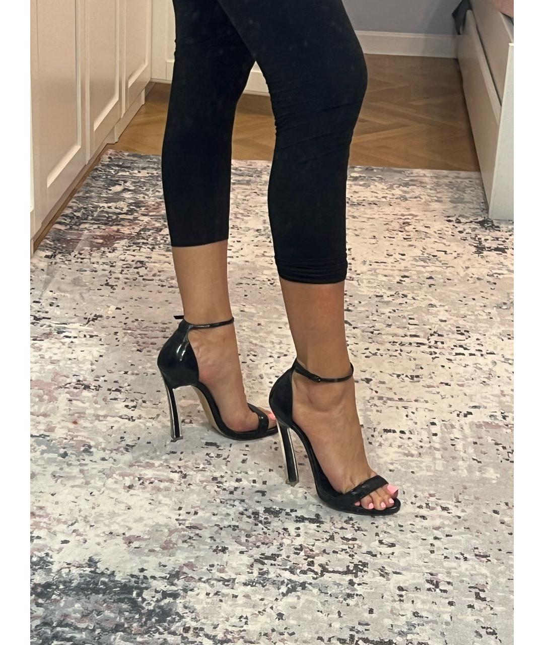 CASADEI Черные босоножки из лакированной кожи, фото 8