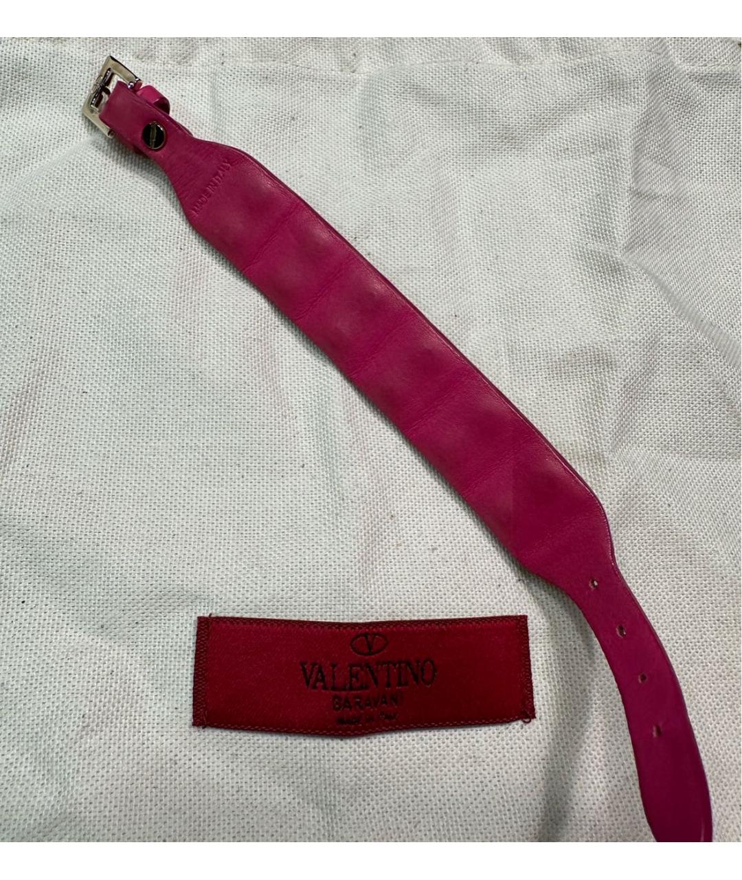 VALENTINO Розовый кожаный браслет, фото 3