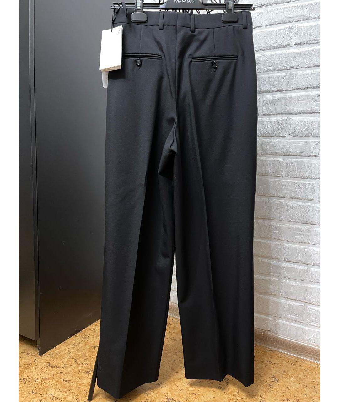 CELINE Черные шерстяные прямые брюки, фото 2
