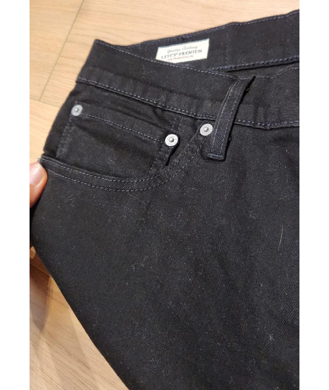 LEVI'S Черные хлопковые прямые джинсы, фото 4