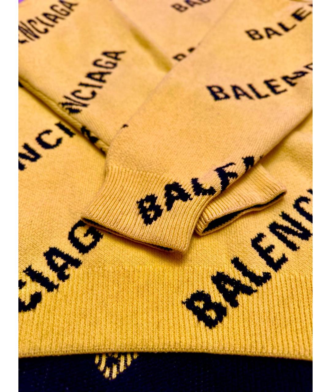 BALENCIAGA Желтый шерстяной джемпер / свитер, фото 4