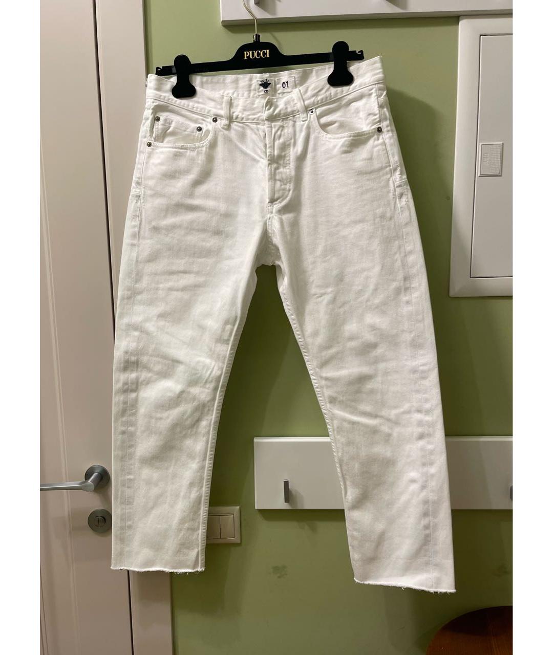 CHRISTIAN DIOR Белые хлопковые прямые джинсы, фото 6