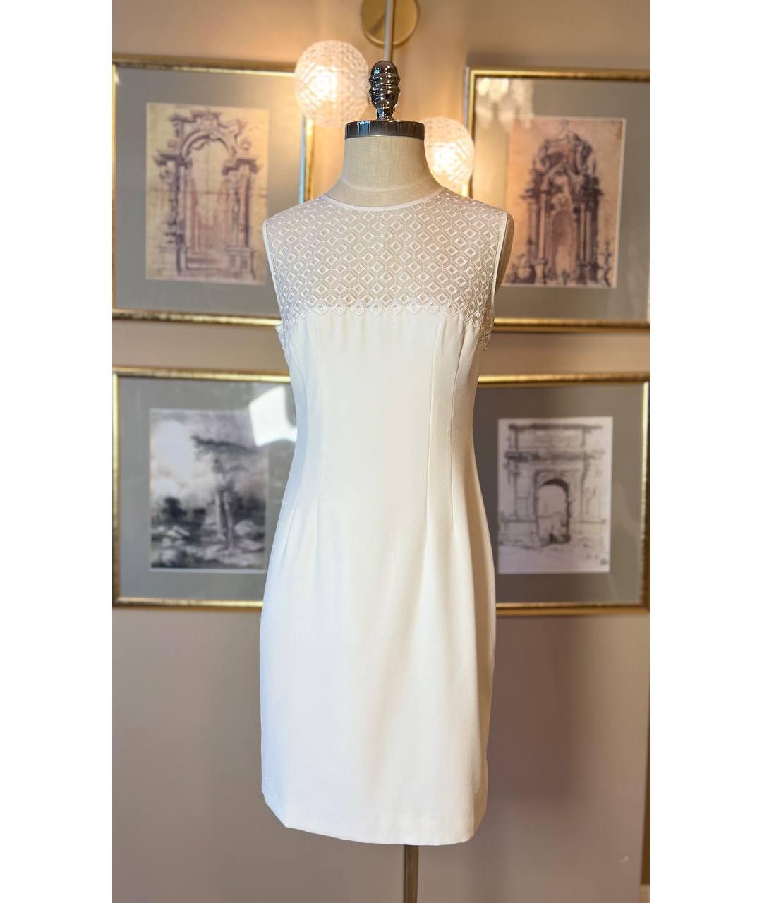 WATERMAN Белое полиэстеровое коктейльное платье, фото 7