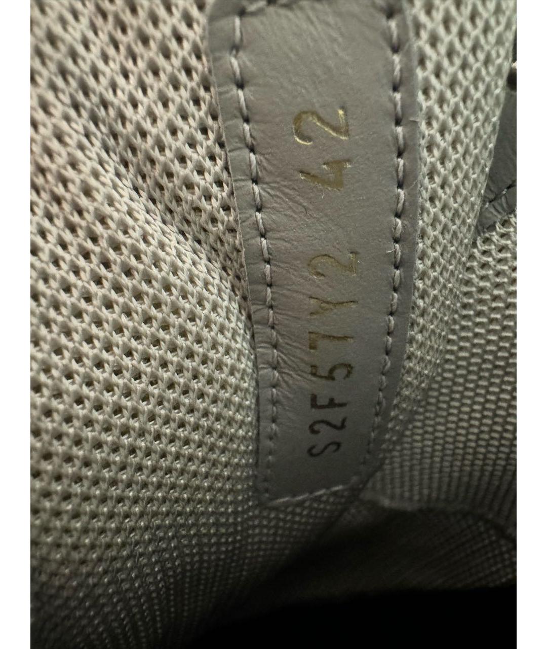 VALENTINO Серебряные кожаные низкие кроссовки / кеды, фото 6