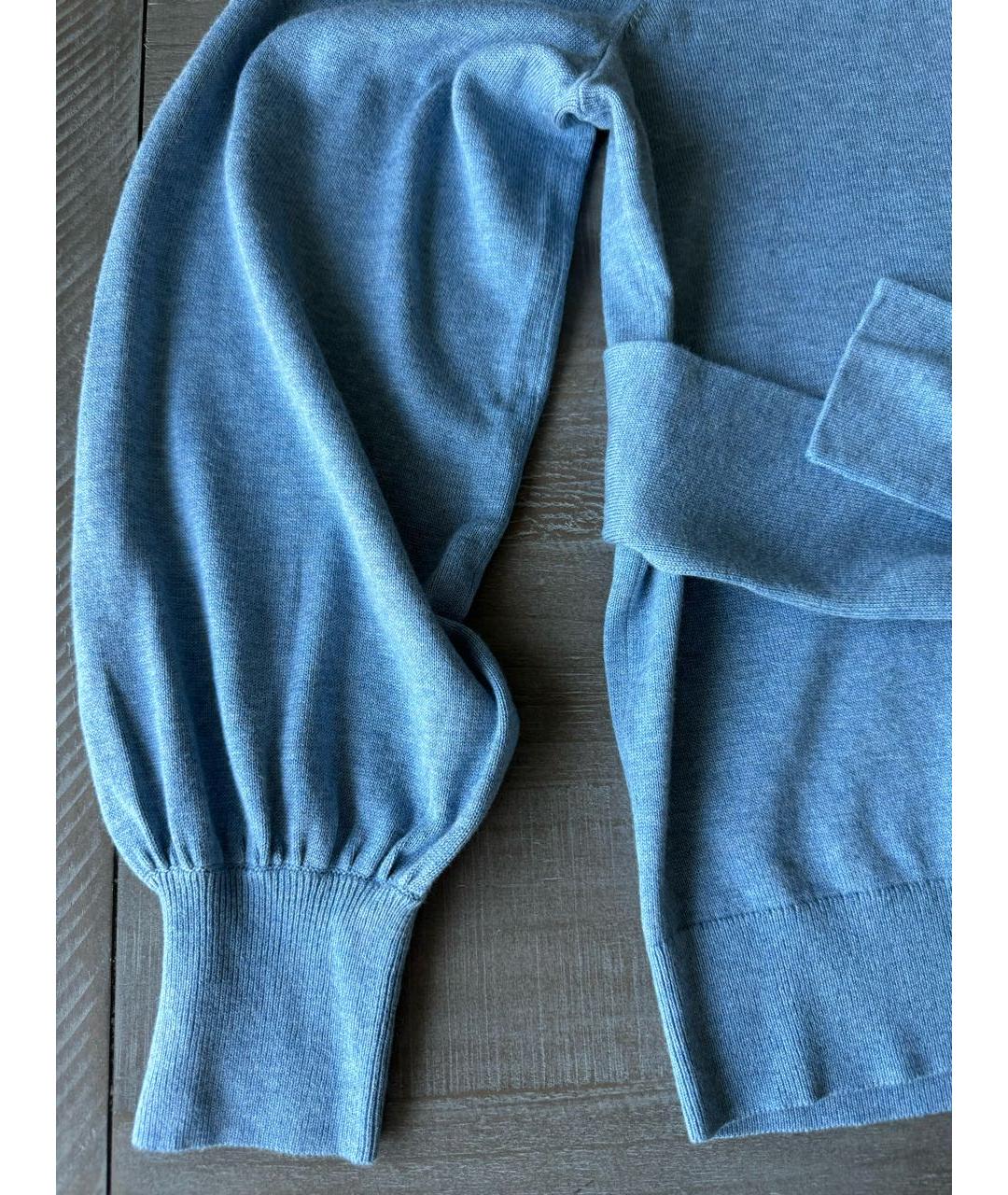 RALPH LAUREN Голубой хлопковый джемпер / свитер, фото 6