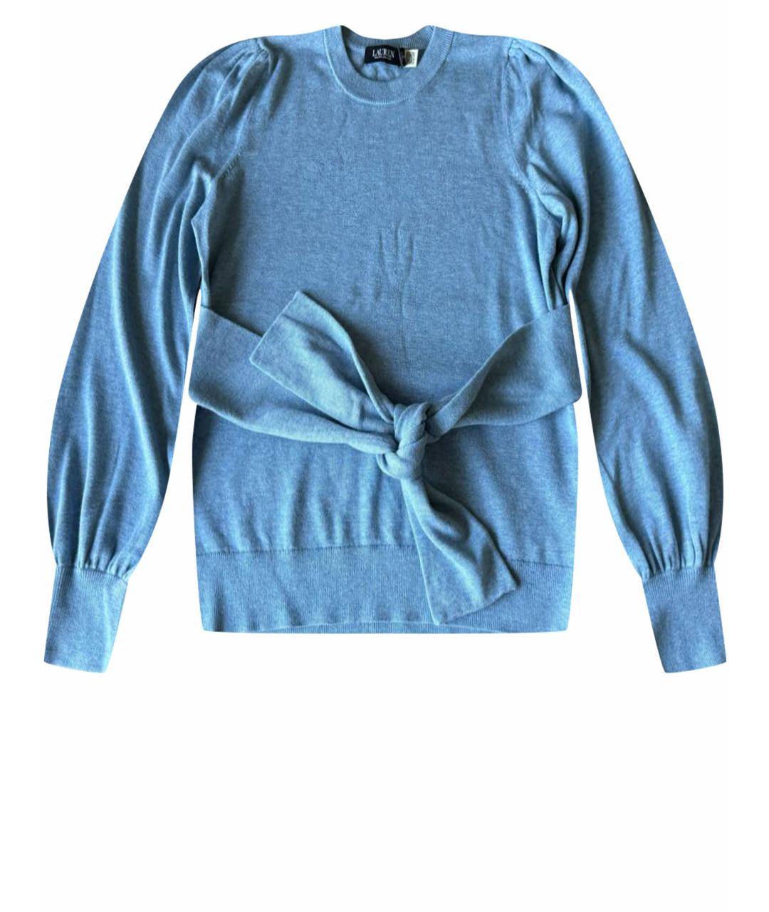 RALPH LAUREN Голубой хлопковый джемпер / свитер, фото 1