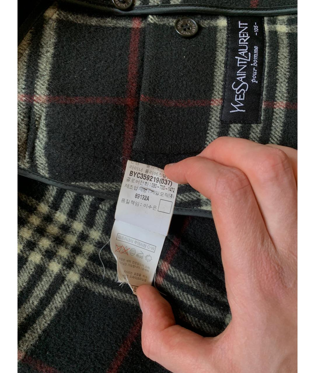 SAINT LAURENT Черное шерстяное пальто, фото 7