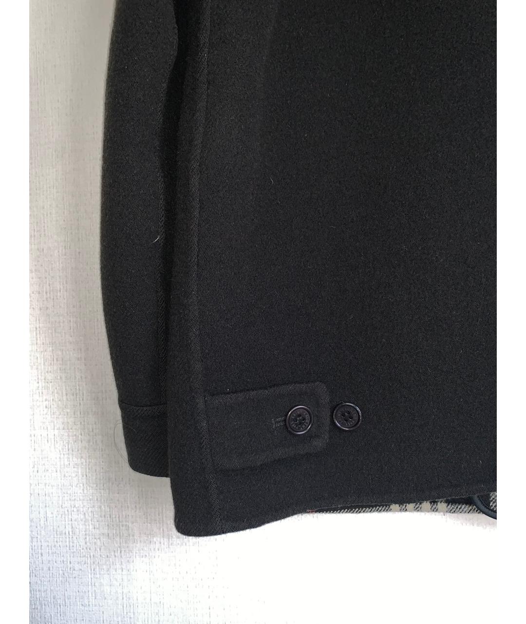 SAINT LAURENT Черное шерстяное пальто, фото 5