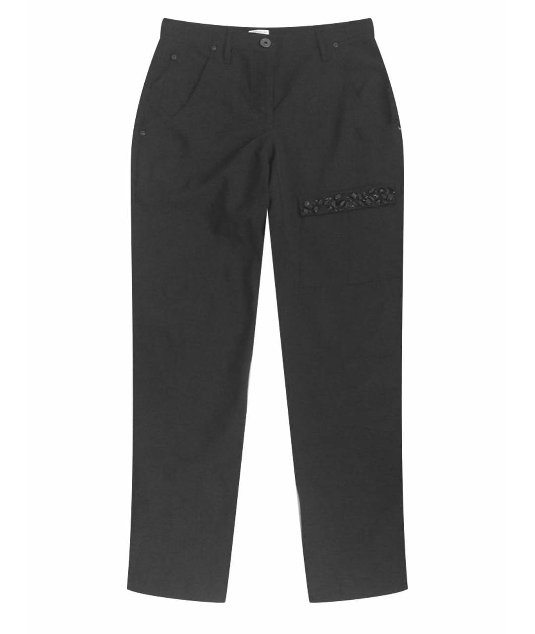 BRUNELLO CUCINELLI Черные шерстяные прямые брюки, фото 1