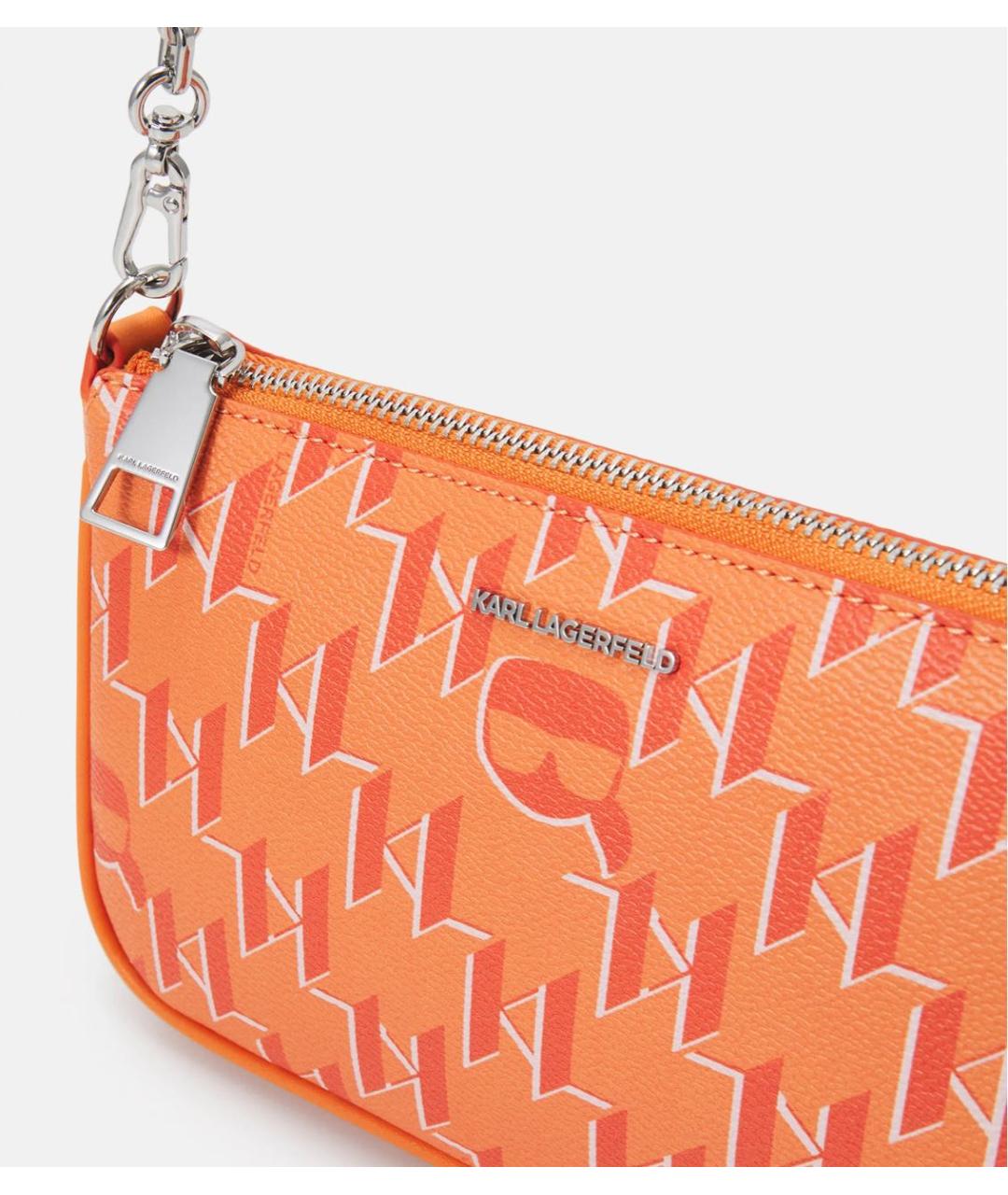 KARL LAGERFELD Оранжевая сумка с короткими ручками из искусственной кожи, фото 5