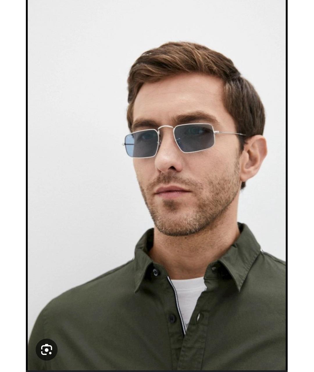 RAY BAN Голубые металлические солнцезащитные очки, фото 6