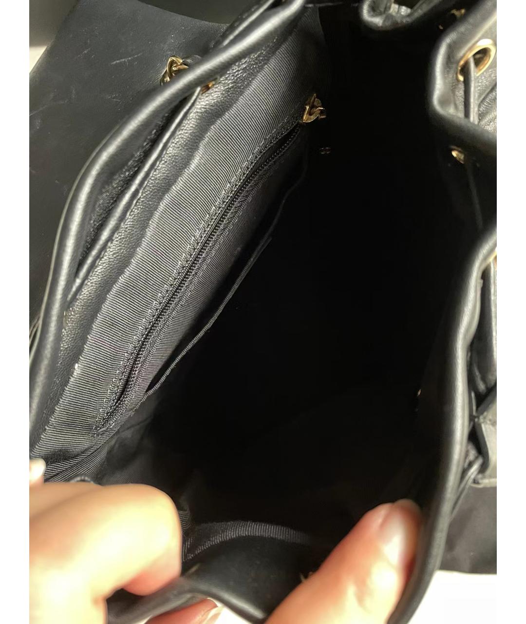 CHANEL Черный кожаный рюкзак, фото 6