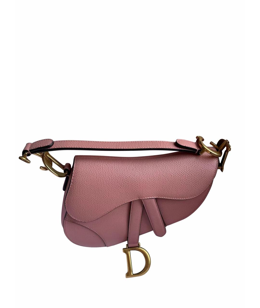 CHRISTIAN DIOR Розовая кожаная сумка через плечо, фото 1
