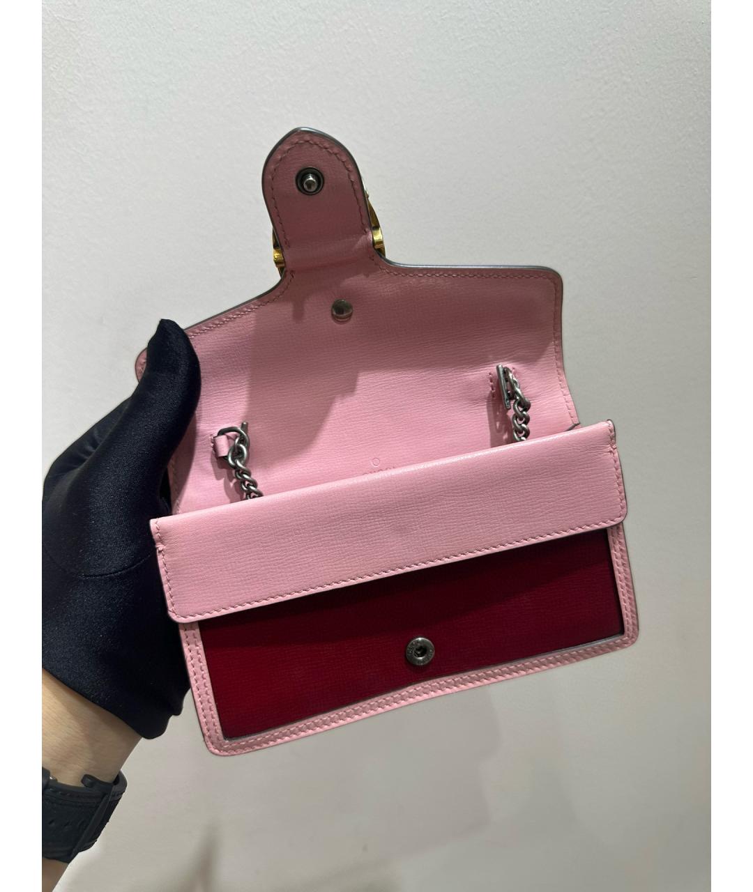 GUCCI Розовая кожаная сумка через плечо, фото 6