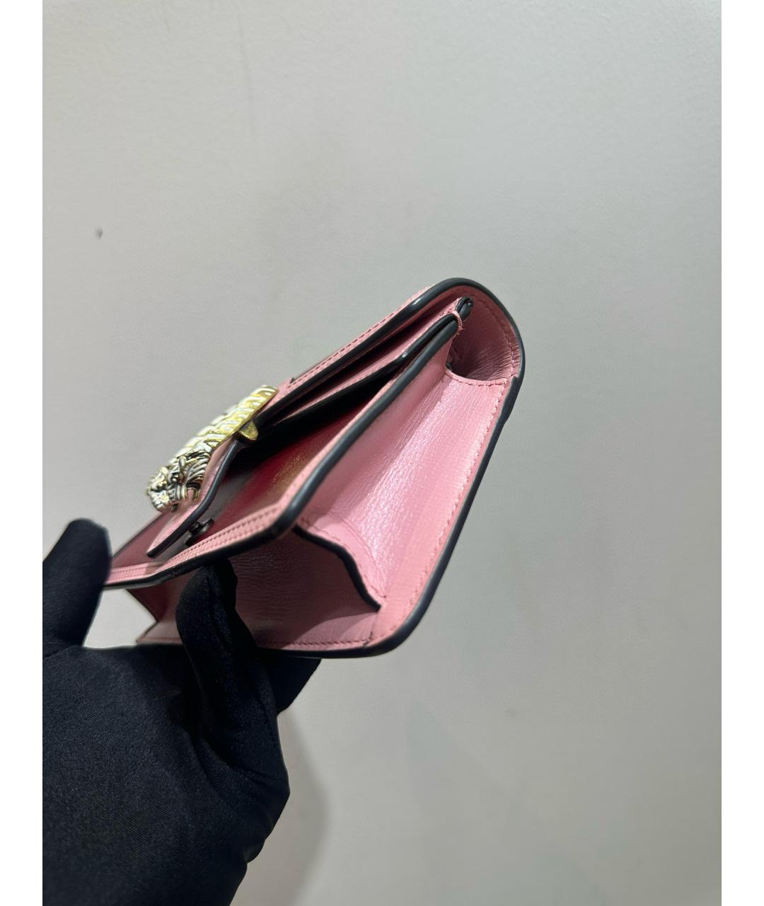 GUCCI Розовая кожаная сумка через плечо, фото 3