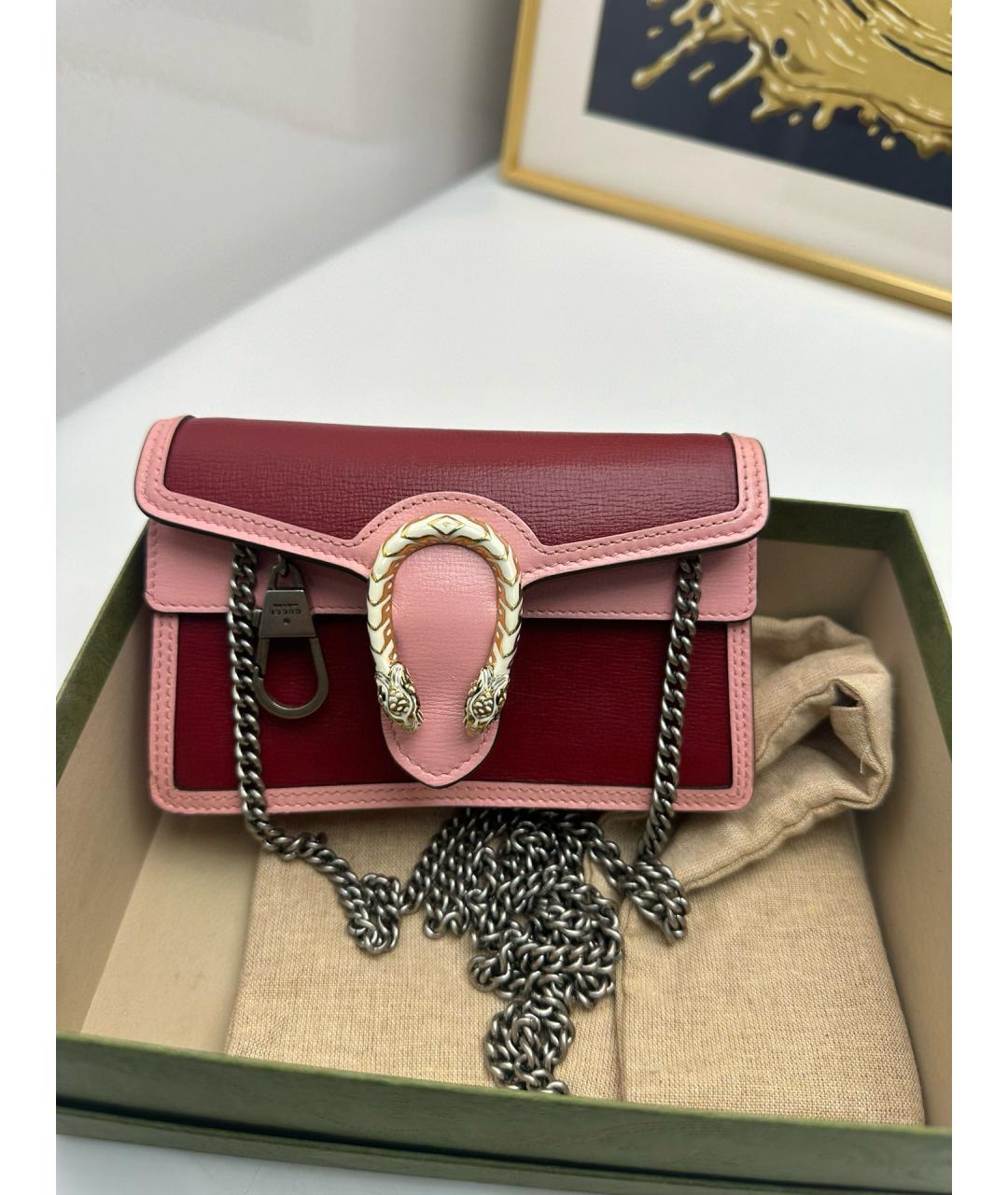 GUCCI Розовая кожаная сумка через плечо, фото 7