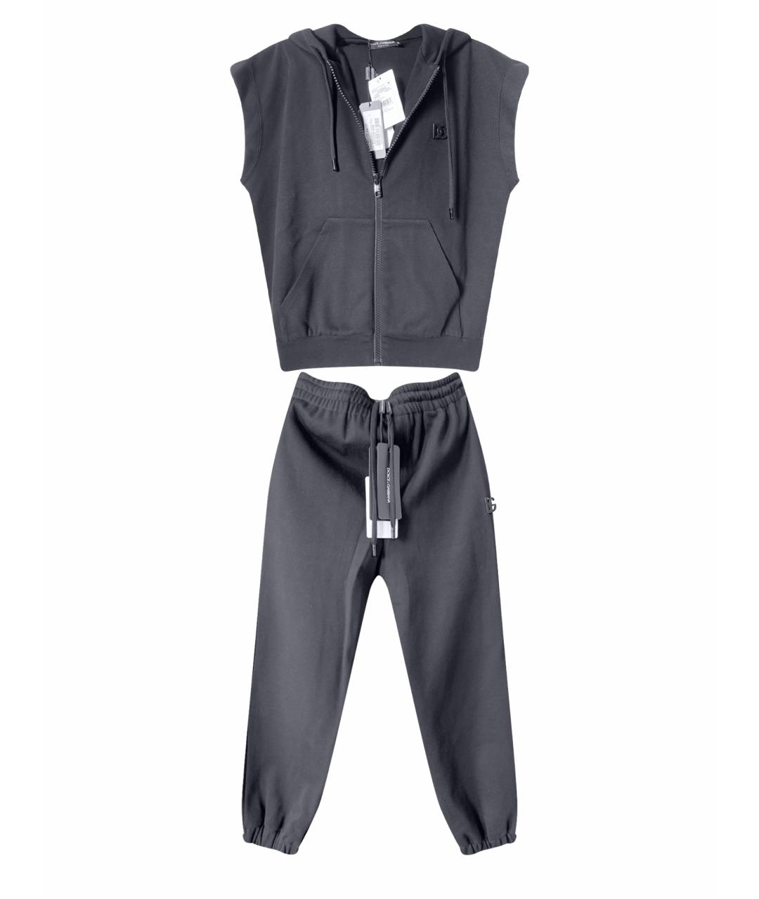 DOLCE&GABBANA Черный хлопковый спортивный костюм, фото 1