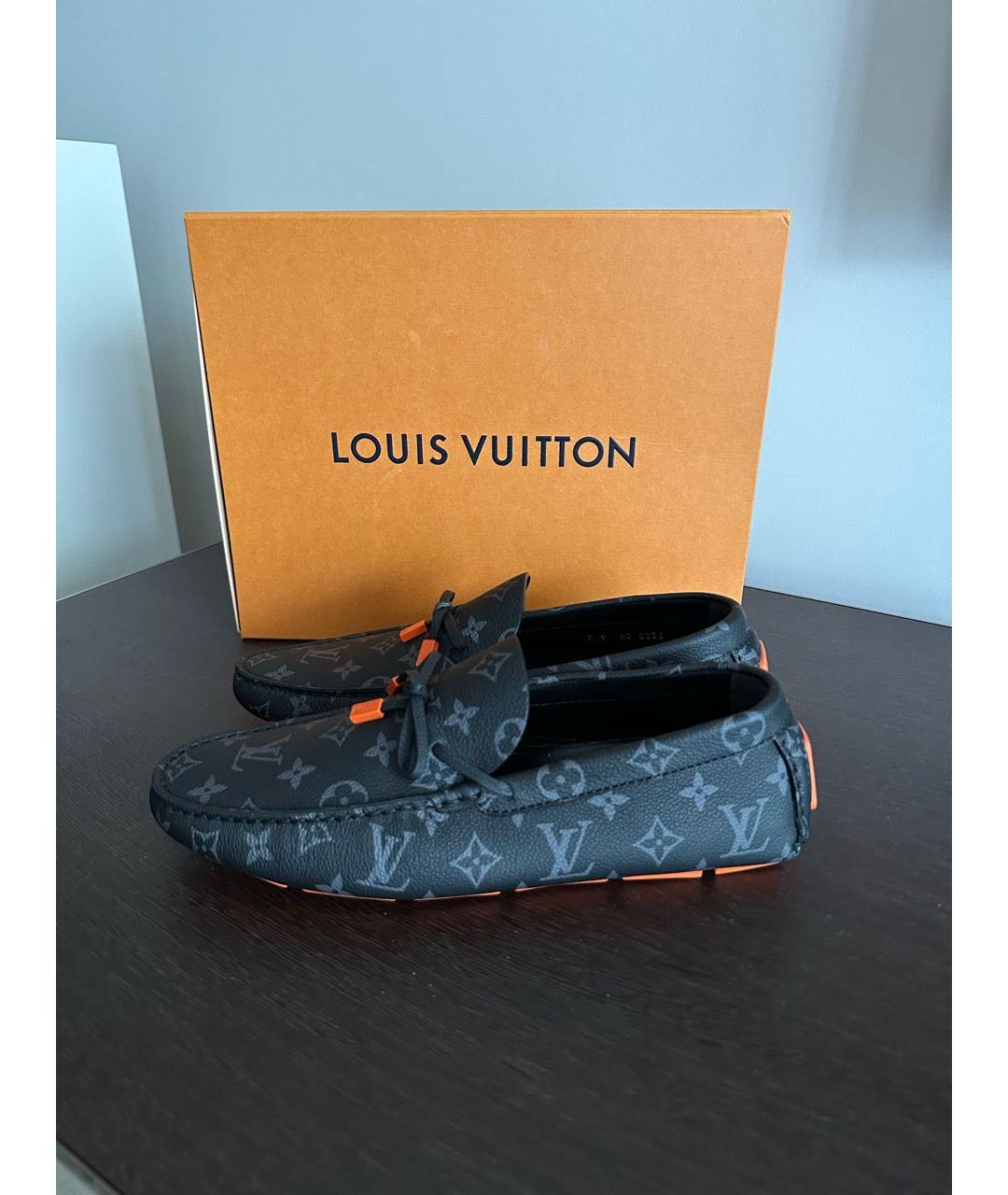 LOUIS VUITTON Черные кожаные лоферы, фото 2