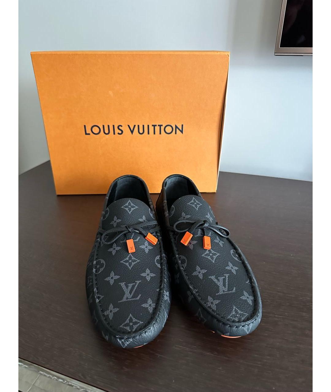 LOUIS VUITTON Черные кожаные лоферы, фото 3