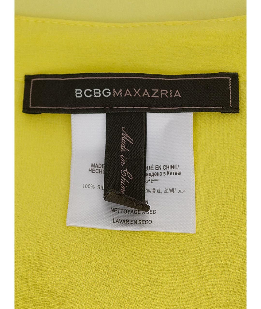 BCBG MAXAZRIA Желтая шелковая блузы, фото 3