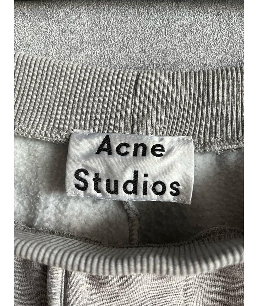 ACNE STUDIOS Серые хлопковые спортивные брюки и шорты, фото 3