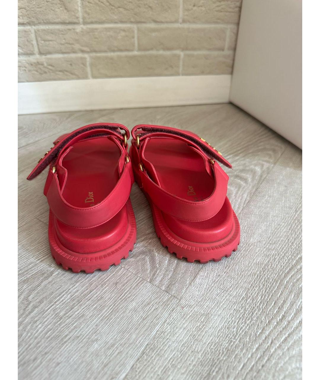 CHRISTIAN DIOR Розовые кожаные сандалии, фото 3