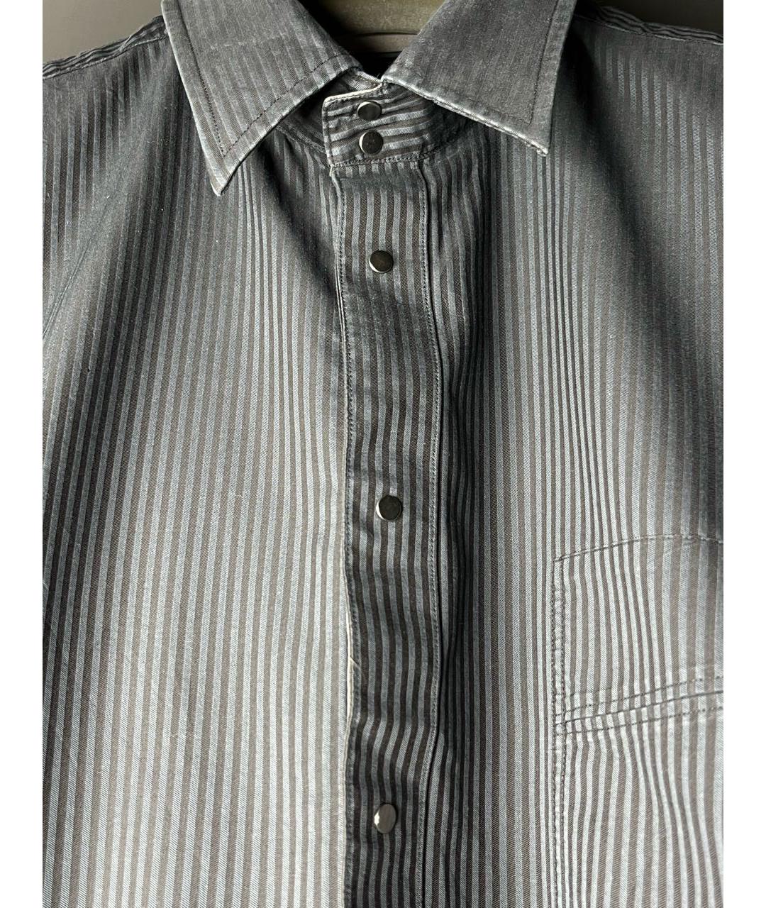 THIERRY MUGLER VINTAGE Антрацитовая хлопковая классическая рубашка, фото 4