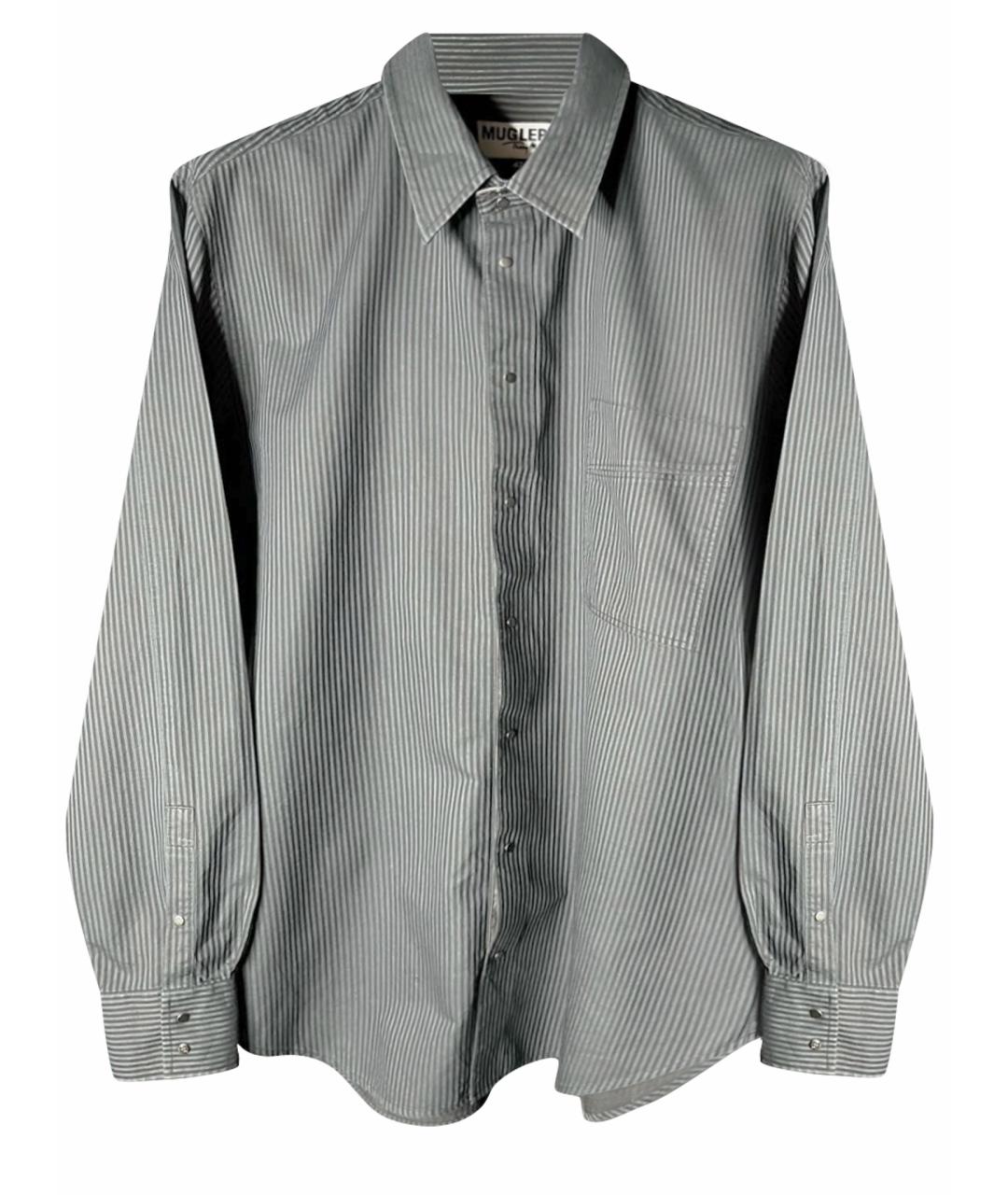 THIERRY MUGLER VINTAGE Антрацитовая хлопковая классическая рубашка, фото 1