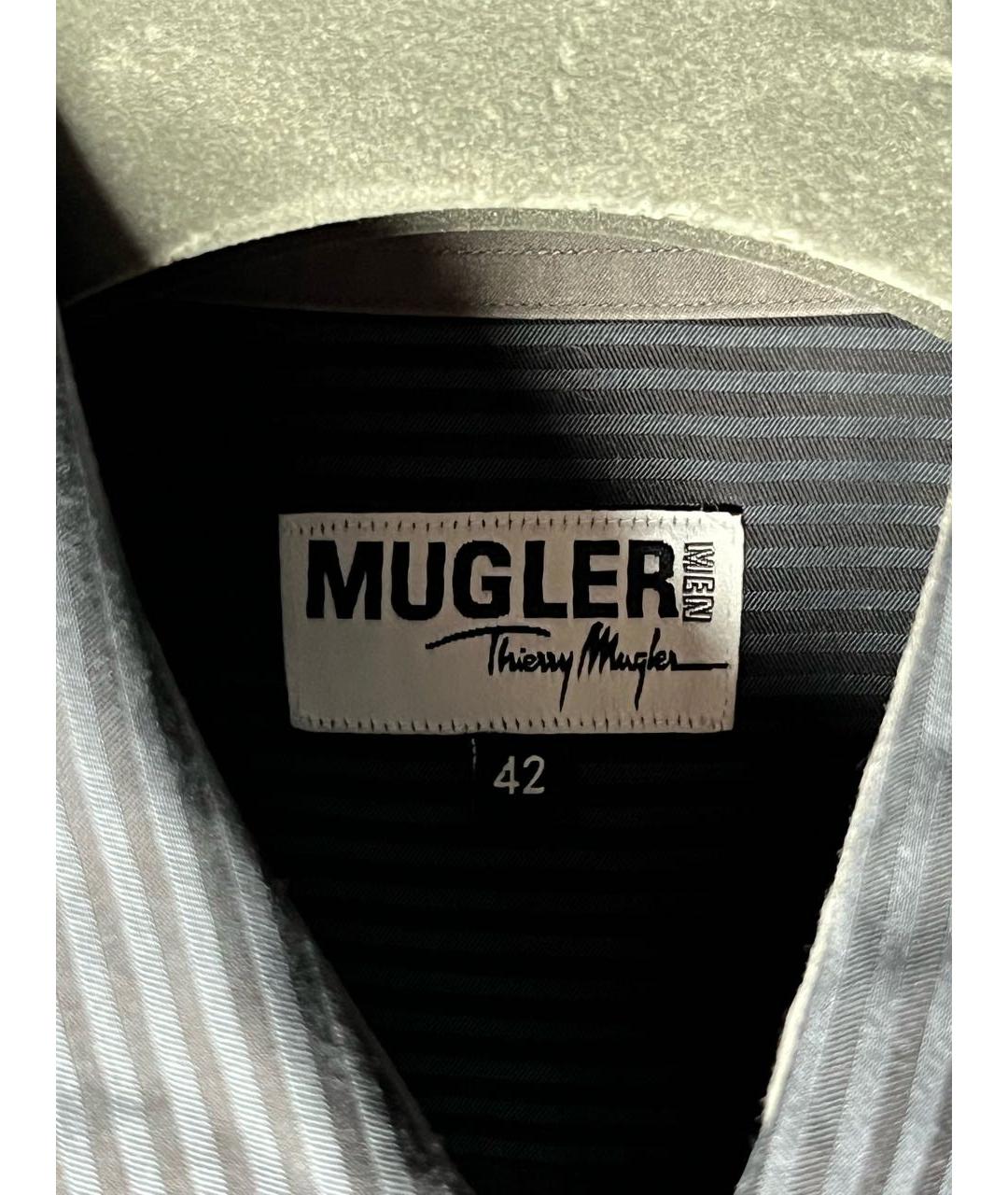 THIERRY MUGLER VINTAGE Антрацитовая хлопковая классическая рубашка, фото 6
