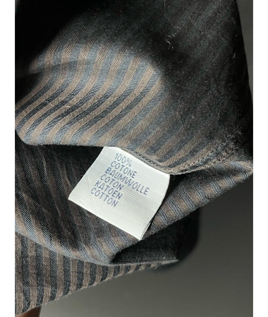 THIERRY MUGLER VINTAGE Антрацитовая хлопковая классическая рубашка, фото 8