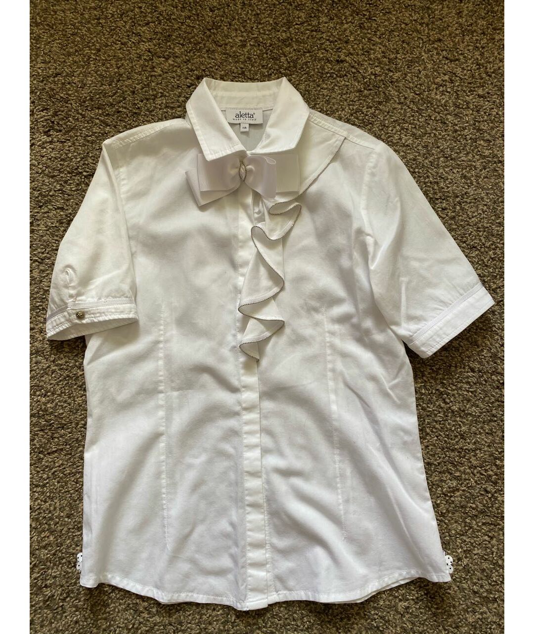 ALETTA Белая хлопковая рубашка/блузка, фото 8