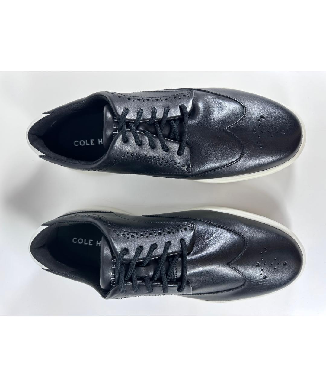 COLE HAAN Черные кожаные низкие кроссовки / кеды, фото 2