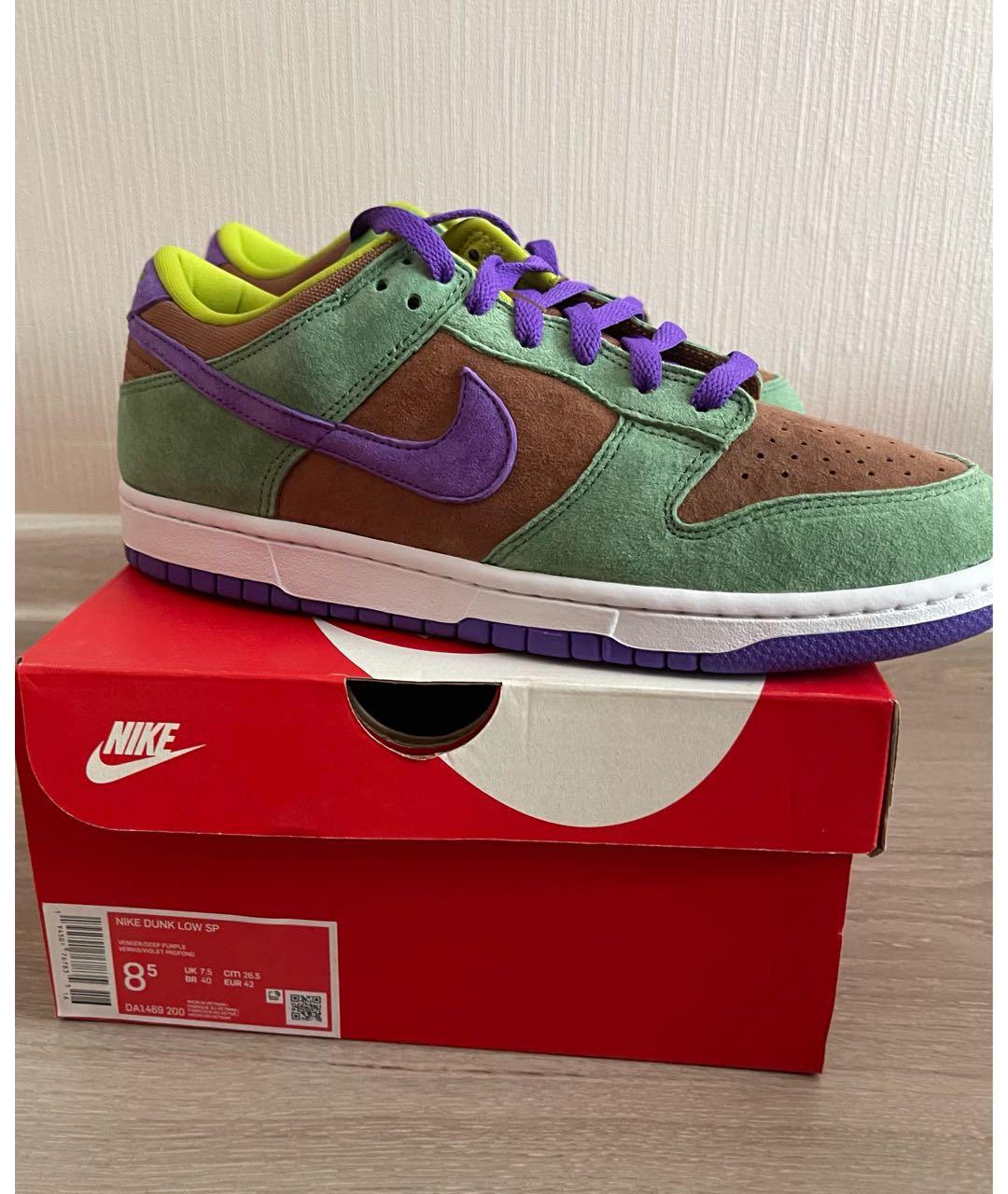 NIKE Зеленые замшевые низкие кроссовки / кеды, фото 3