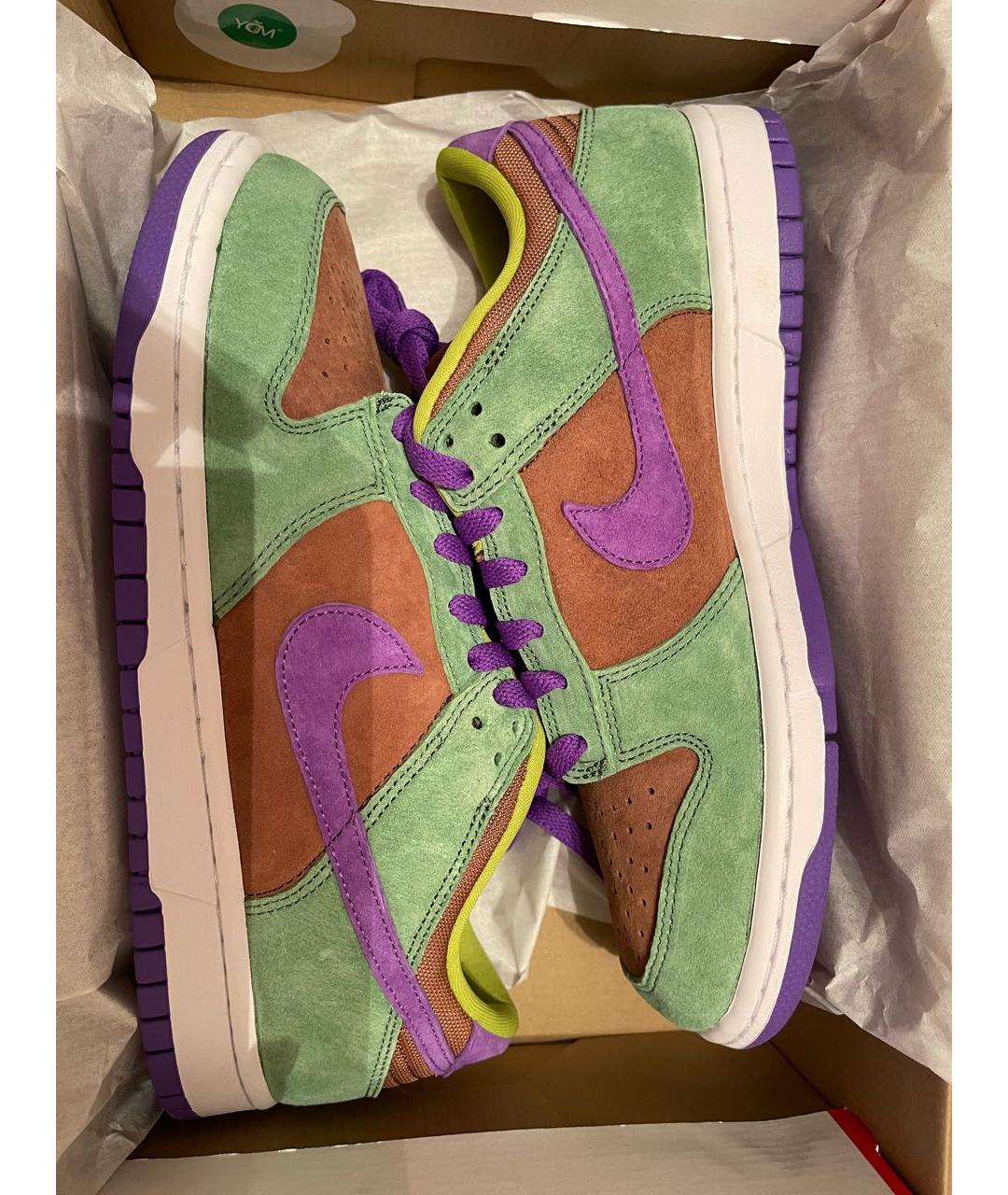 NIKE Зеленые замшевые низкие кроссовки / кеды, фото 2