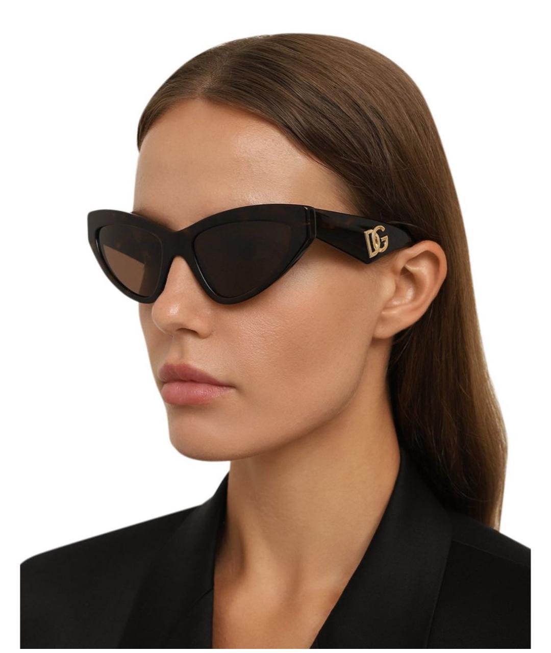 DOLCE&GABBANA Коричневые солнцезащитные очки, фото 4