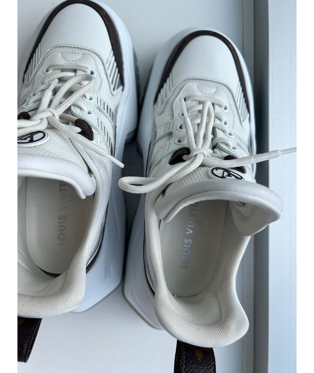 LOUIS VUITTON Белые кожаные кроссовки, фото 3