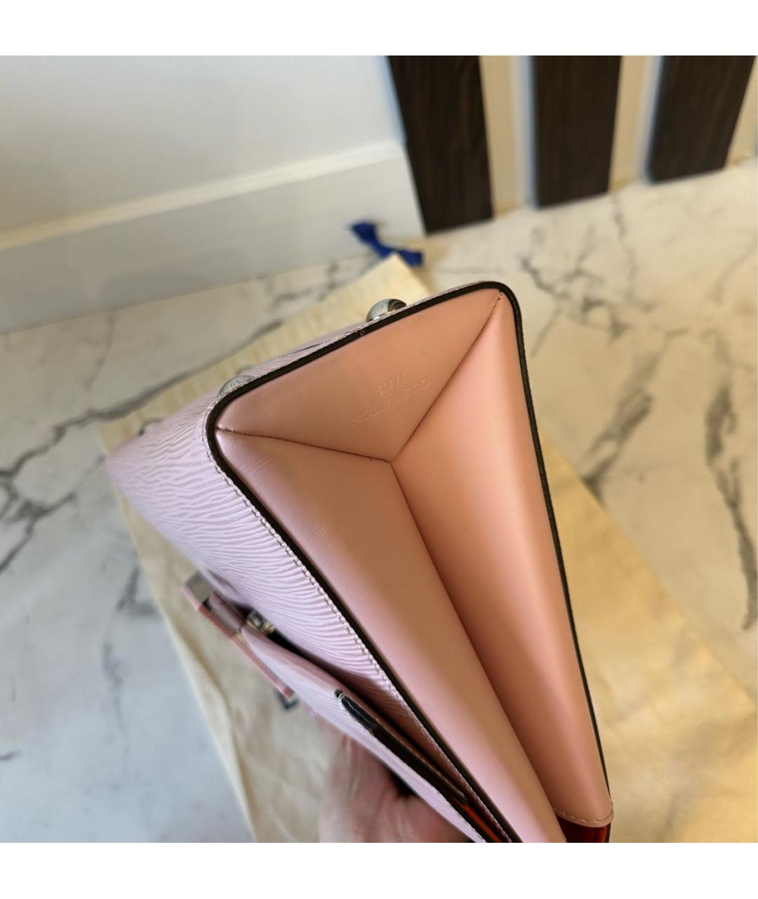 LOUIS VUITTON Розовая кожаная сумка с короткими ручками, фото 6