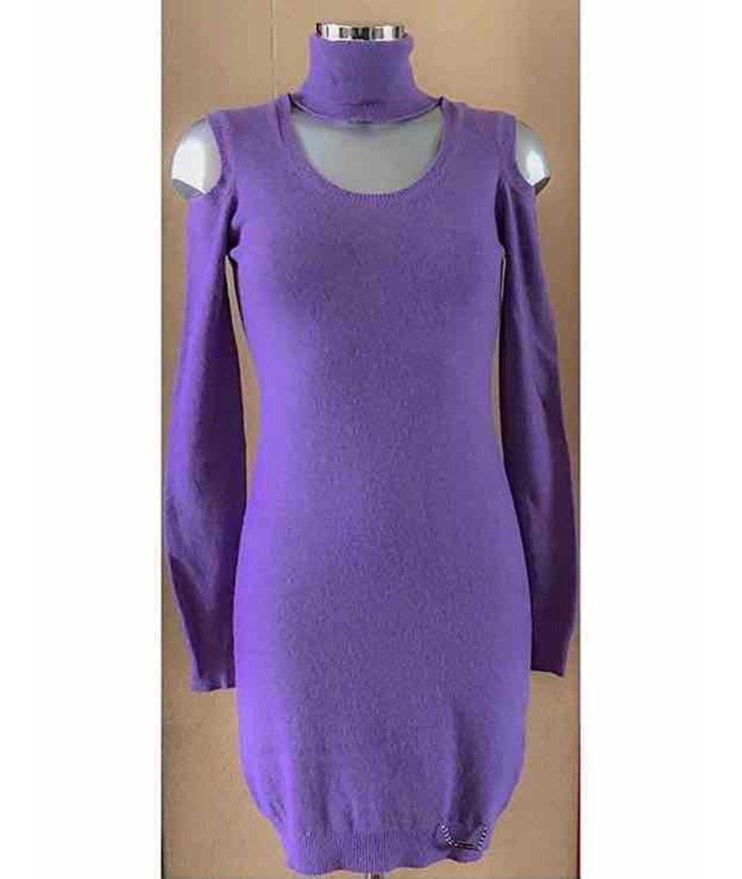 BLUGIRL Фиолетовое шерстяное повседневное платье, фото 2